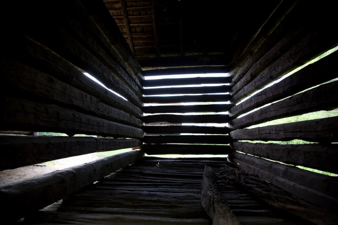 Inside old barn